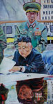 Grenzfall 3, Militärs bei der Planung, gemalt mit Ölfarben